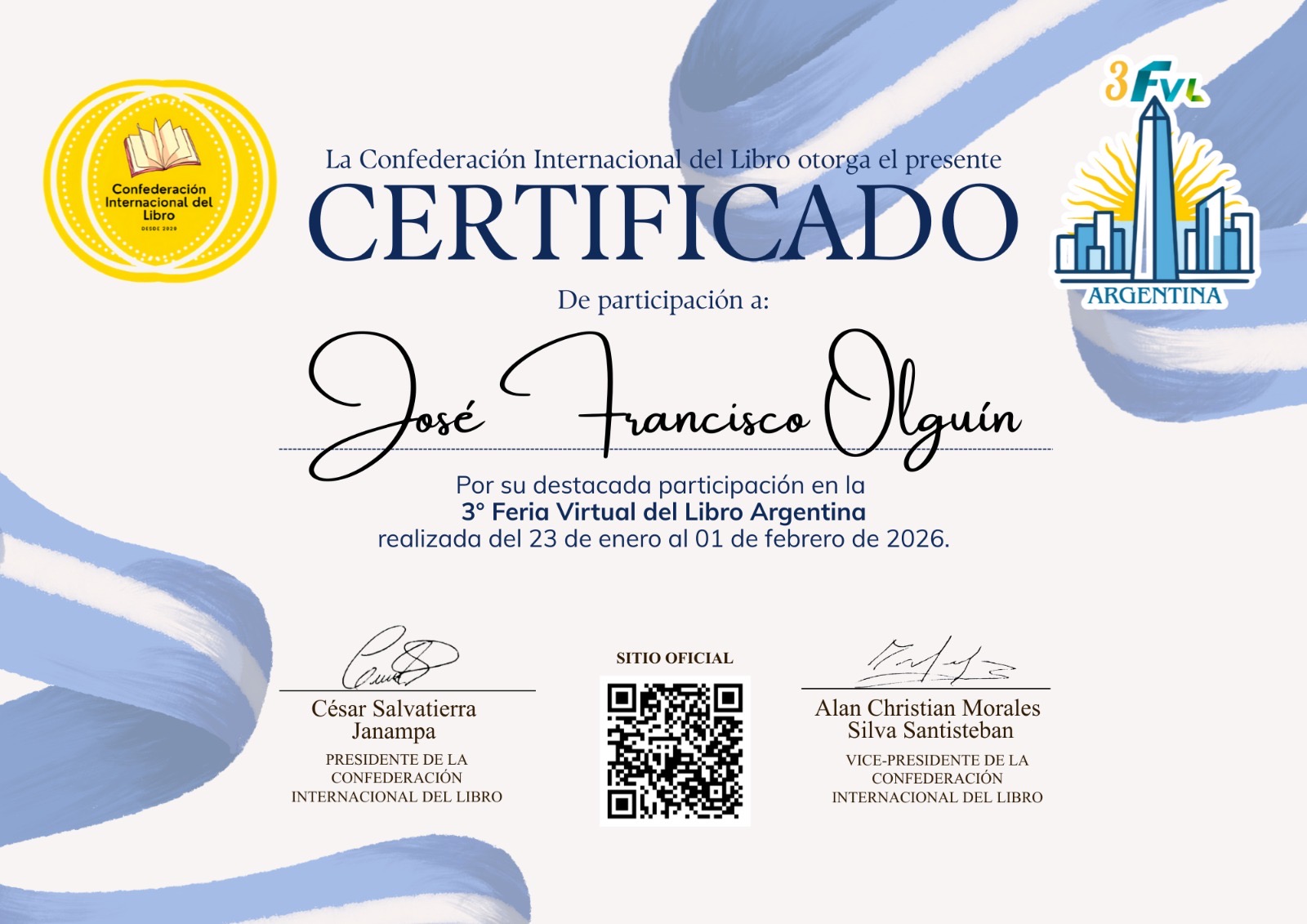 Certificado Feria del Libro